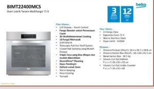 Oven Tanam Beko BIMT22400MCS